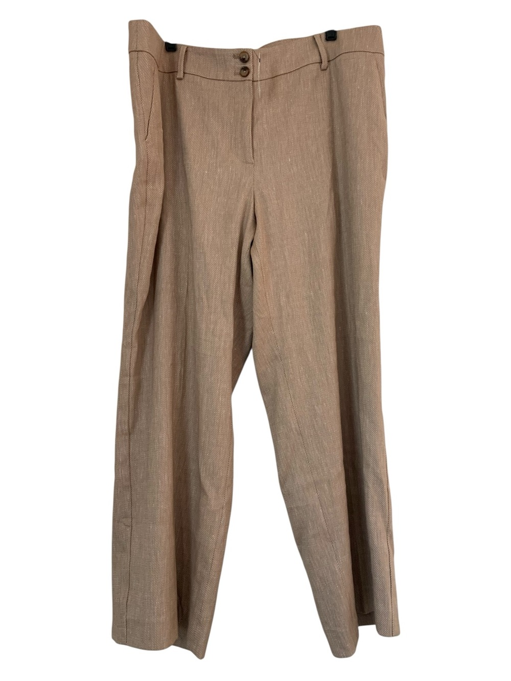 Talbots Wide Leg Linen-Blend Trousers Pants  Light Tan Casual Office Career 18WP
